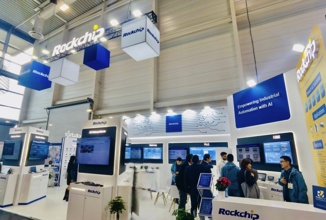 Rockchip verscheen op Embedded World 2025 in Duitsland. Industriële automatisering empowerment met AI
